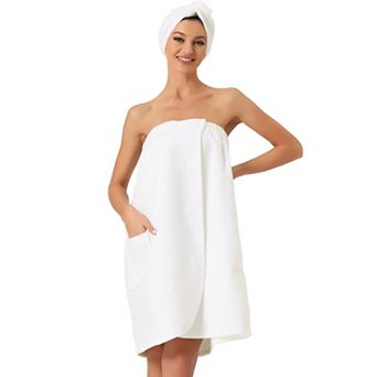 Women's Towel Wrap Robe Bathrobe Spa Towels With Shower Cap For Bath Gym
