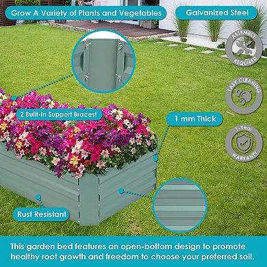 4 X2 Ft (1.2x0.6 M) Galvanized Steel Rectangle-shaped Raised Garden Bed