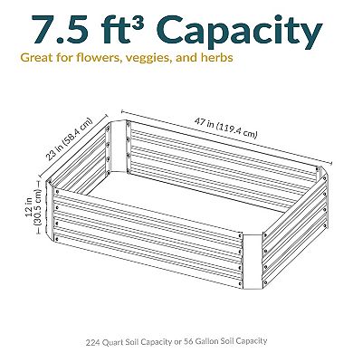4 X2 Ft (1.2x0.6 M) Galvanized Steel Rectangle-shaped Raised Garden Bed