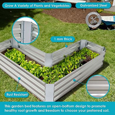 L-shaped Galvanized Steel Raised Planter Bed