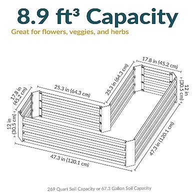 L-Shaped Galvanized Steel Raised Planter Bed