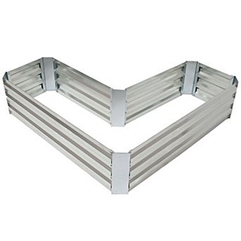 Sunnydaze Outdoor Galvanized Steel L-Shaped Raised Garden Bed - 47.25 in