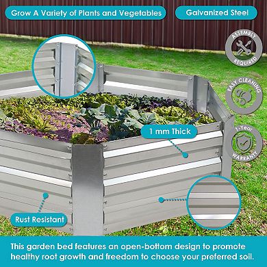 Galvanized Steel Hexagon-shaped Raised Planter Bed