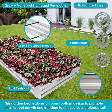 4 X 8 Ft Galvanized Steel Rectangle Raised Garden Bed