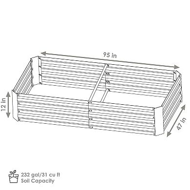 4 X 8 Ft Galvanized Steel Rectangle Raised Garden Bed