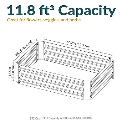 4 X 3 Ft (1.2x0.9 M) Galvanized Steel Rectangle-shaped Raised Garden Bed