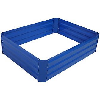 Sunnydaze Rectangle Galvanized Steel Raised Bed - 4 x 3 x 1 ft - Silver