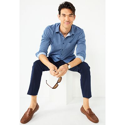 Men's Apt. 9 Slim Untucked-Fit Performance Button-Down Shirt