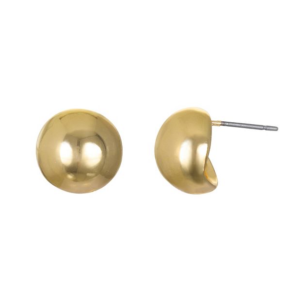 Emberly Gold Tone Basic Sphere Stud Earrings