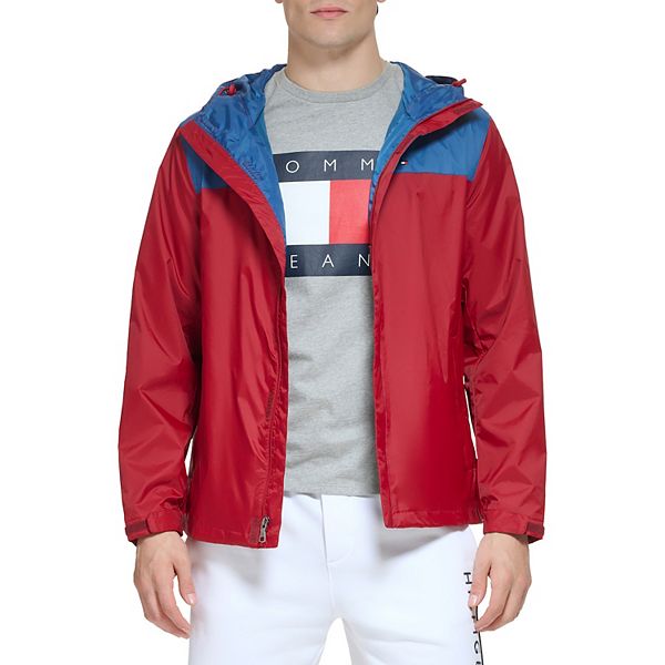 Men's Tommy Hilfiger Hooded Rain Jacket Color: Blue Radiant Size: S