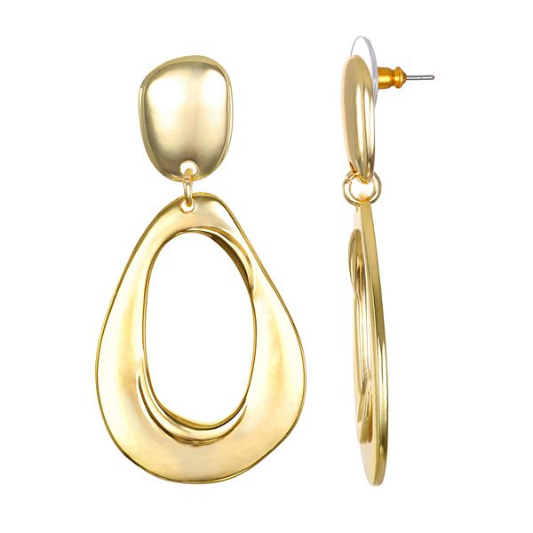 Emberly Gold Tone Drop Pear Shape Earrings