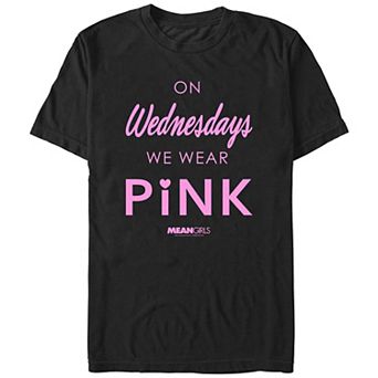Men's Mean Girls On Wednesdays We Wear Pink Quote Graphic Tee
