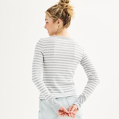 Juniors' SO® Slim Fit Crewneck Long Sleeve T-Shirt