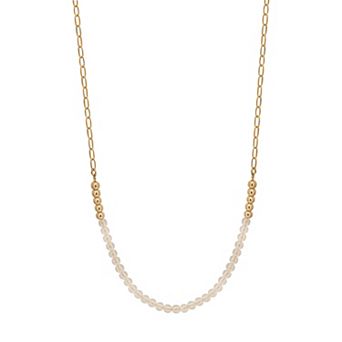 LC Lauren Conrad Gold Tone Long Mix Beaded Necklace