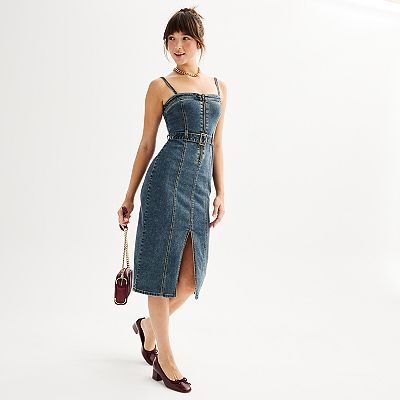 white christmas dresses Keisha Denim Tube Dress Dark Wash / L main image 1