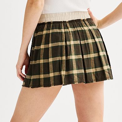 Juniors' SO® Plaid Mini Skort