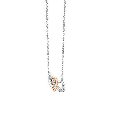 18k Rose Gold Over Silver Diamond Accent Infinity Heart Necklace