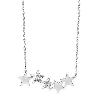 Sterling Silver 1/10 Carat T.W. Diamond Star Necklace