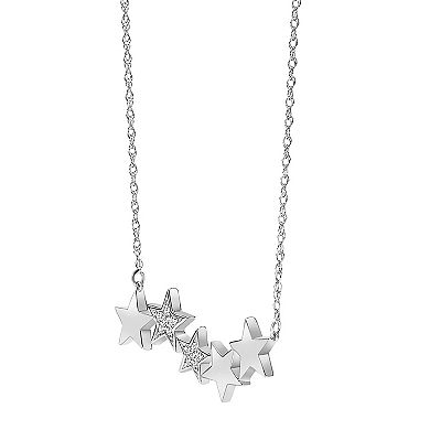 Sterling Silver 1/10 Carat T.W. Diamond Star Necklace