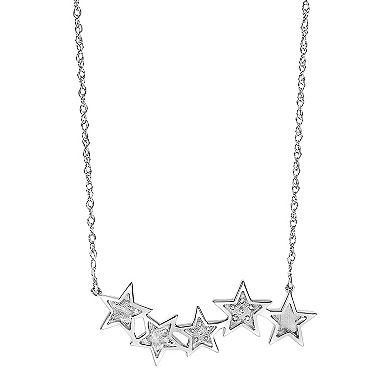 Sterling Silver 1/10 Carat T.W. Diamond Star Necklace