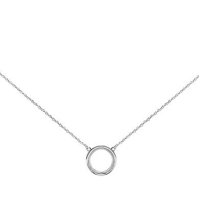 10k White Gold Diamond Accent Circle Necklace