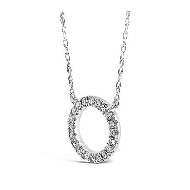 10k White Gold 1/5 Carat T.W. Diamond Circle Necklace