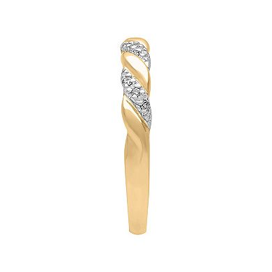 14k Gold Diamond Accent Twist Anniversary Band Ring