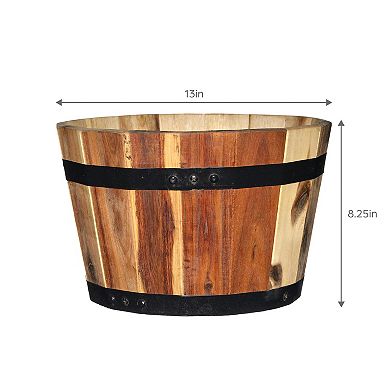 Americana Round Outdoor Barrel Table Decor