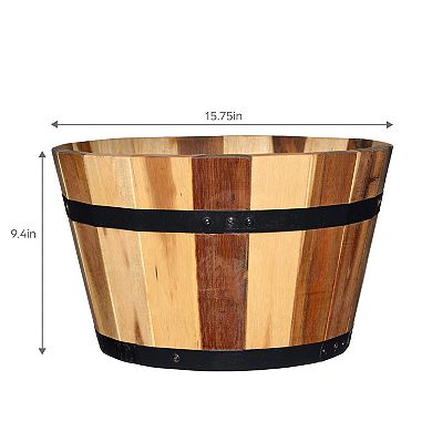 Americana Round Outdoor Barrel Table Decor