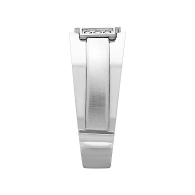 Men's Stainless Steel 1/5 Carat T.W. Diamond Band Ring