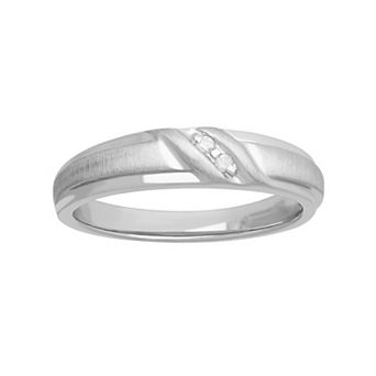 Sterling Silver Diamond Accent Wedding Band Ring