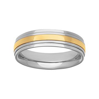 Men's Stainless Steel & 10k Gold Comfort Fit Band Ring