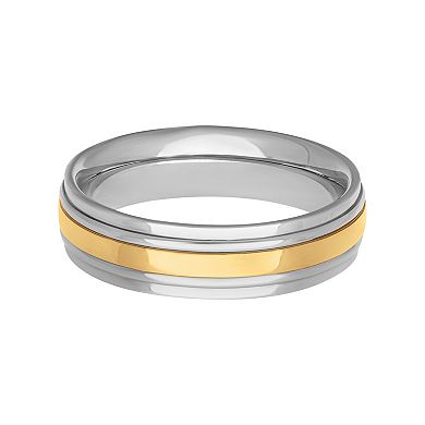 Men's Stainless Steel & 10k Gold Comfort Fit Band Ring
