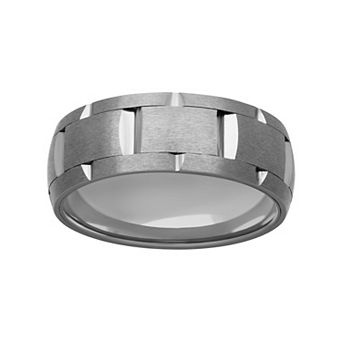 Men's Grey Tungsten Comfort Fit Band Ring