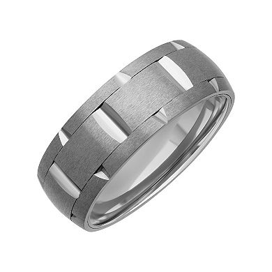 Men's Grey Tungsten Comfort Fit Band Ring