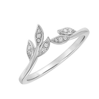 Diamond Accent Leaf Band Ring
