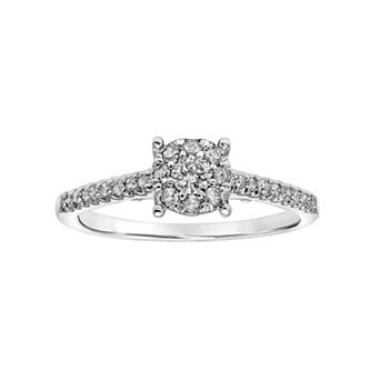Sterling Silver 1/3 Carat T.W. Diamond Engagement Ring