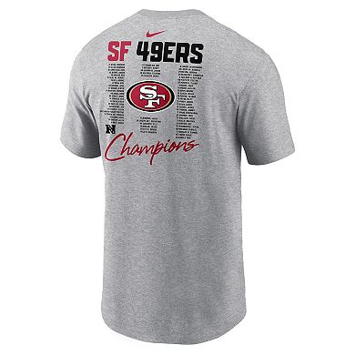 Men's Nike San Francisco 49ers NFL 2023 Conference Champions Roster Tee
