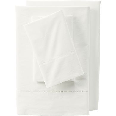 Lands' End Full Size 300 Thread Count Cotton Percale Bed Sheet Set