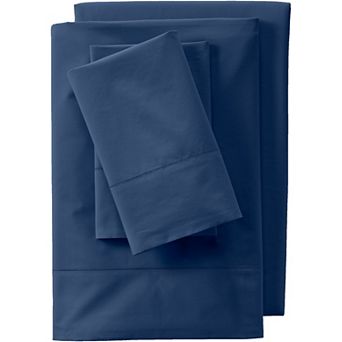 Lands' End Full Size 300 Thread Count Cotton Percale Bed Sheet Set