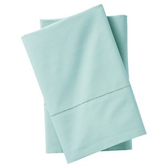 Lands' End 300 Thread Count Cotton Percale 2 pc Pillowcase Set