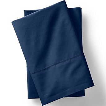 Lands' End 300 Thread Count Cotton Percale 2 pc Pillowcase Set