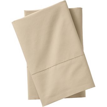 Lands' End 300 Thread Count Cotton Percale 2 pc Pillowcase Set