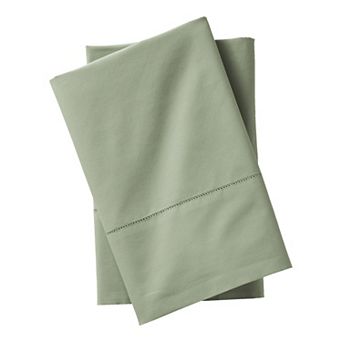Lands' End 300 Thread Count Cotton Percale 2 pc Pillowcase Set