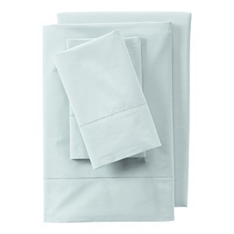 Lands' End Extra Long Twin Size 300 Thread Count Cotton Percale Bed Sheet Set