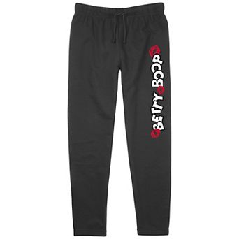 Juniors' Betty Boop Kisses Lightweight Graphic Joggers