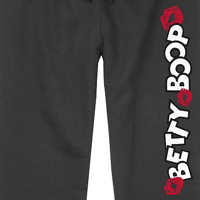 Juniors' Betty Boop Kisses Lightweight Graphic Joggers