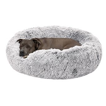 Furhaven Round Calming Faux Fur Donut Dog Bed