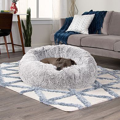 Furhaven Round Calming Faux Fur Donut Dog Bed