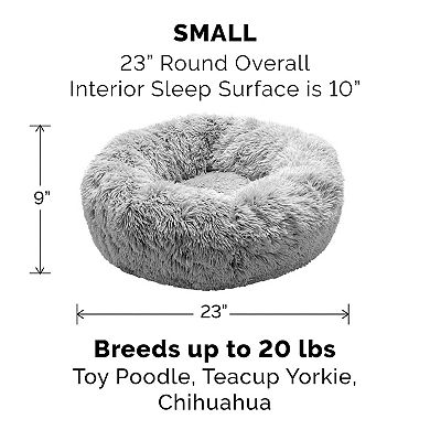 Furhaven Round Calming Faux Fur Donut Dog Bed